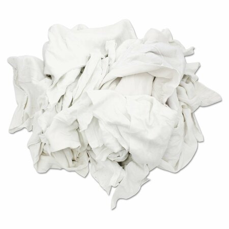 HOSPECO Reclaimed White Sweatshirt Rags, Bleached White, 50 lb Box 333-50